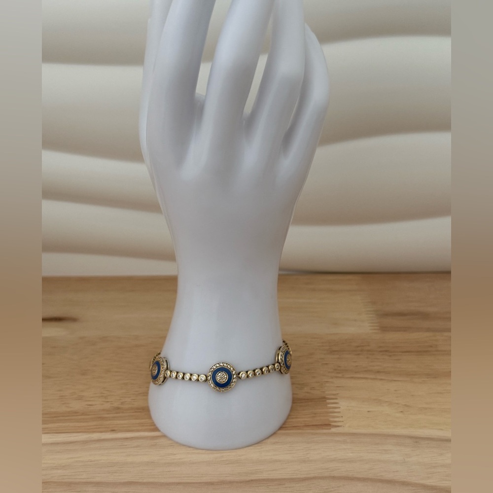 Elegant Blue silver  Gold Bracelet